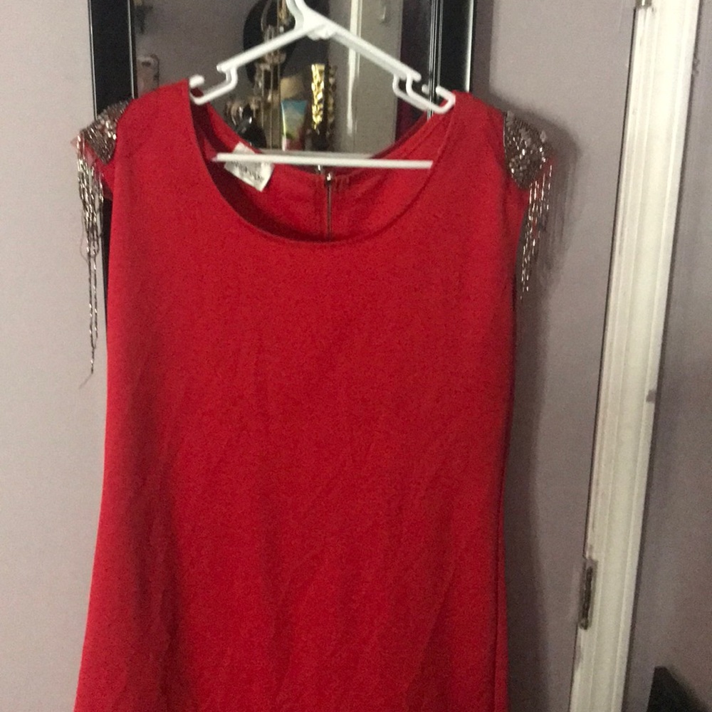 Red dress or long top
